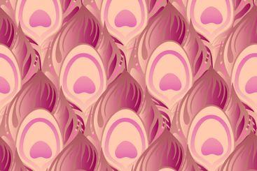 seamless symmetrical pattern of peacock feathers in...