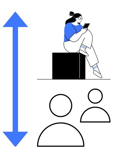 Person Sitting on Block Reading, Comparison Icon of Two...