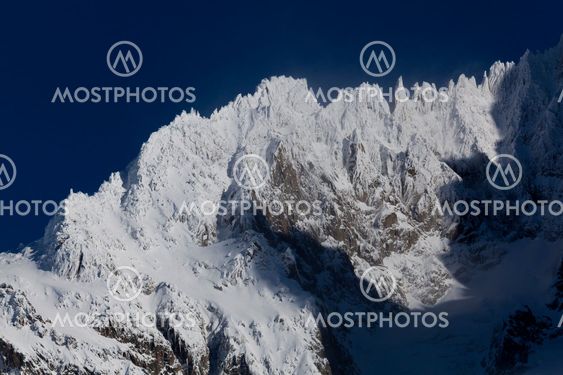 Aiguilles du Alpes from the Mer de Glace, Chamonix, Savoie, Rhône-Alpes, France