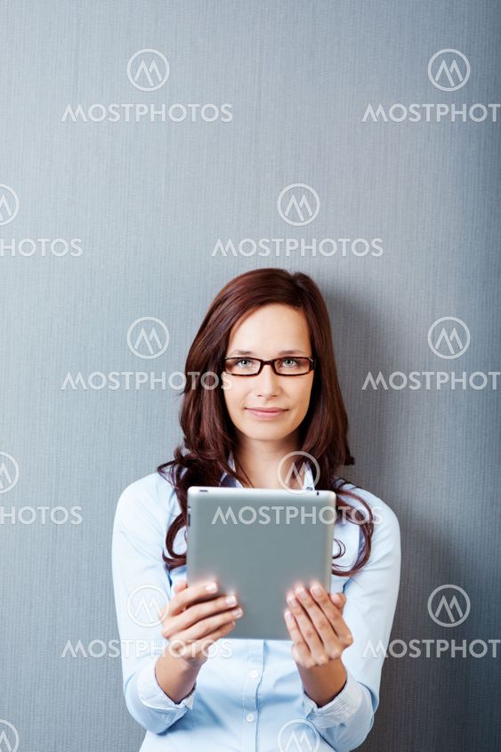 Woman with digital tablet