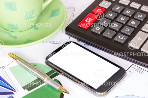 Smartphone on the office desk