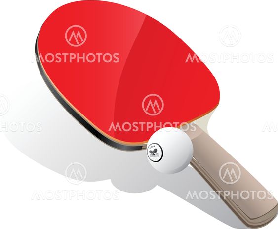 Ping-pong paddle and ball