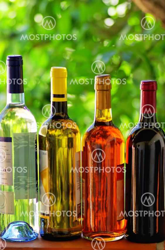 Assortment of portuguese wine bottles.