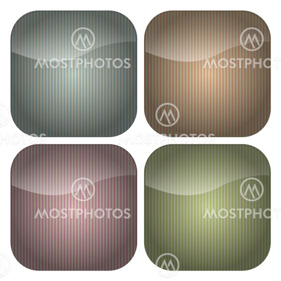 Set of Rounded Square Pastel Stripes Icons