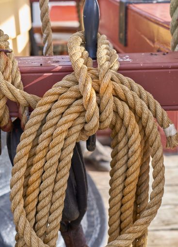 Ropes, sailboat and travel with tourism, adventure and...