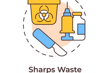 Sharps waste multi color concept icon