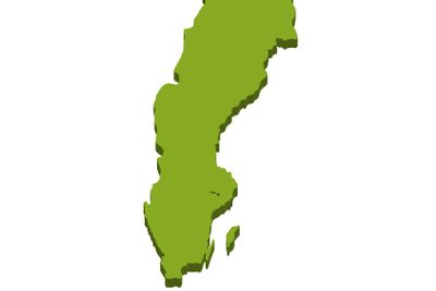 Isometric map of Sweden detailed vector illustration