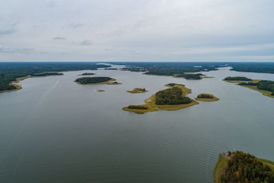 Aerial view of the archipelago outside Tammisaari Finland