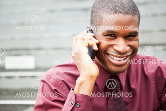 Black businessman on the phone