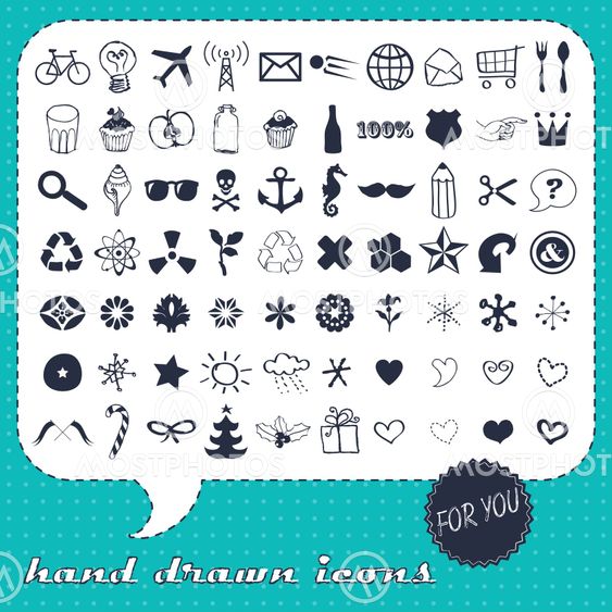 Hand drawn icons set for You