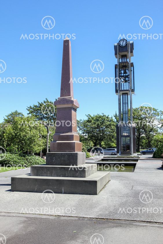 War memorial and clock tower.