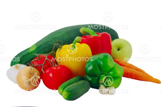 vegetables isolated on white