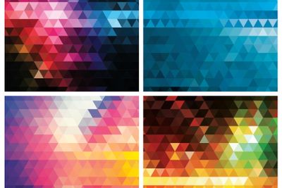 Collection of abstract geometric colorful backgrounds,...