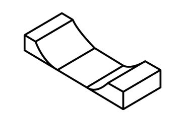 halfpipe skateboard sport line icon vector illustration