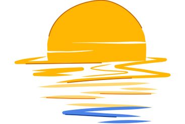 dusk sunset cartoon vector illustration