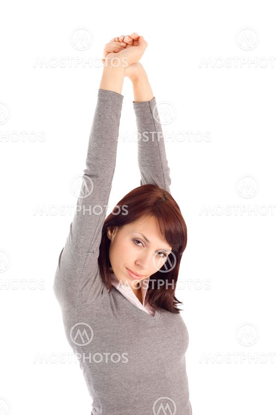 Sleepy Woman Stretching Out Her Arms
