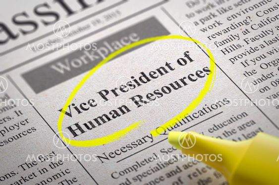 Vice President of Human Resources Vacancy in Newspaper.