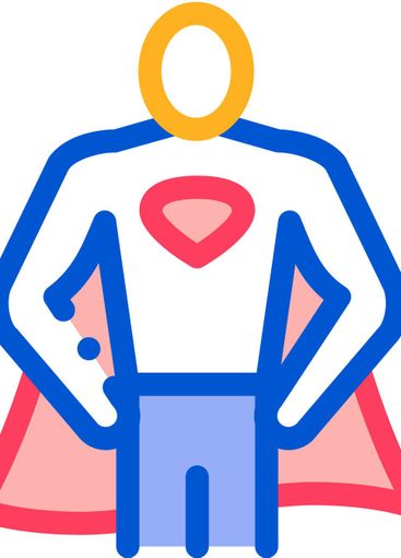 Superman Full Growth Icon Vector Outline Illustration