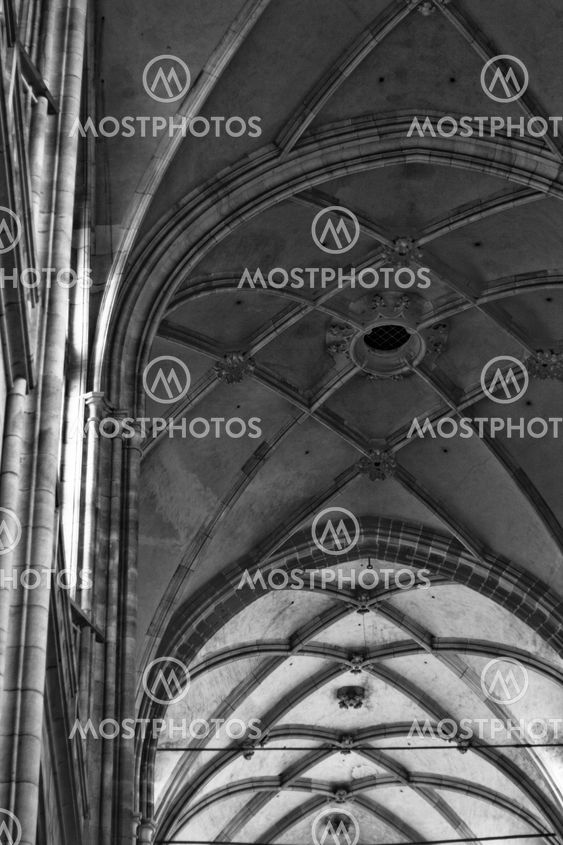 Interior of Saint Vitus's Cathedral in Prague