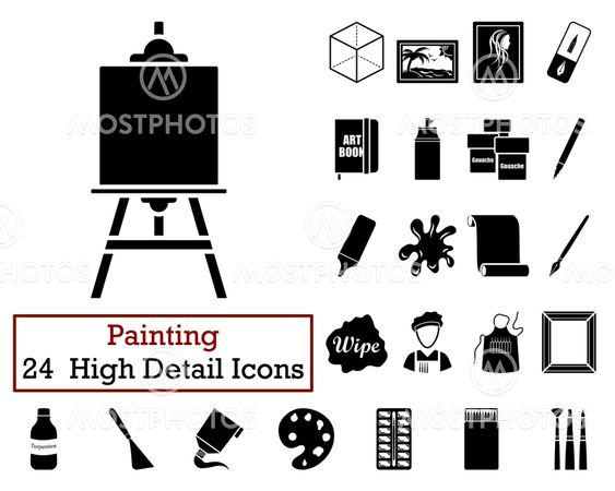 Set of 24 Artist Icons