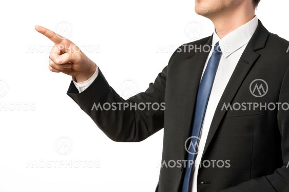Businessman pointing with his finger