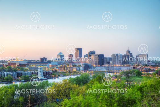 Overview of downtown St. Paul, MN