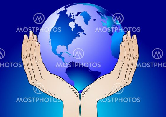 Earth in the your hands - vector