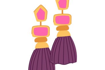 colorful tassel earrings cartoon vector illustration