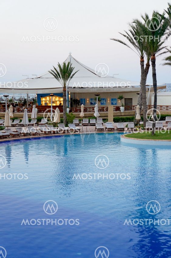 Resort swimming pool and gazebo