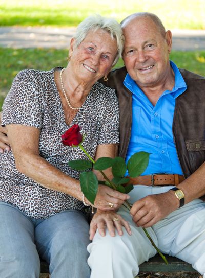Mature couple in love senior portraits.