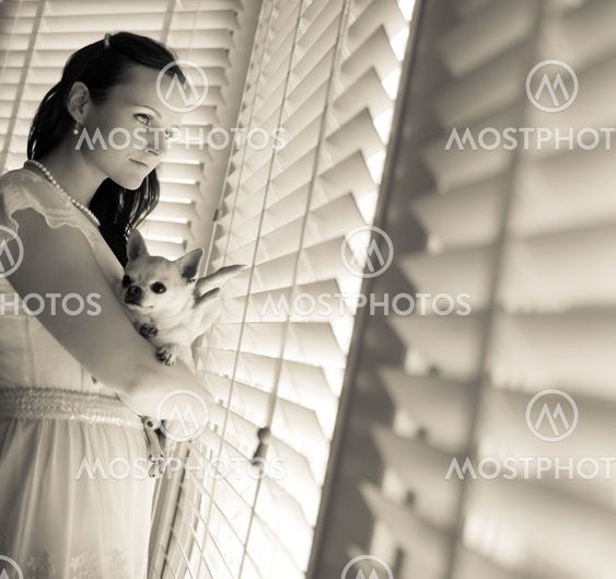 Woman and chihuahua