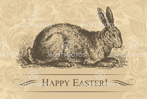 antique easter card (vector)