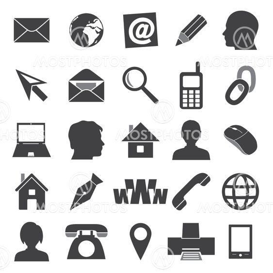 simple icons for business card and everyday use eps10