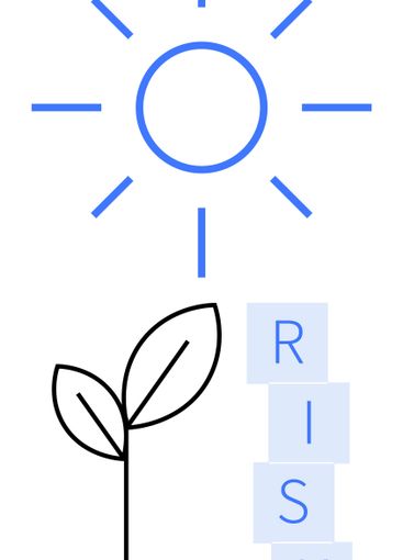 Growing Plant Under Sunlight with Risk Text...