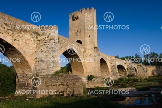 Roman bridge, Frias, Burgos, Castilla y Leon, Spain