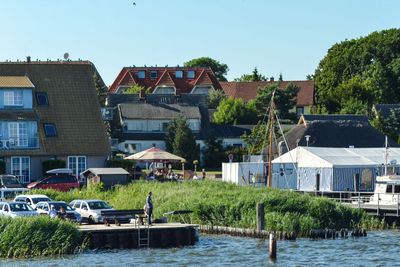Harbor of Breege on Ruegen Island at Baltic Sea