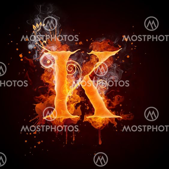 Letter K In Fire