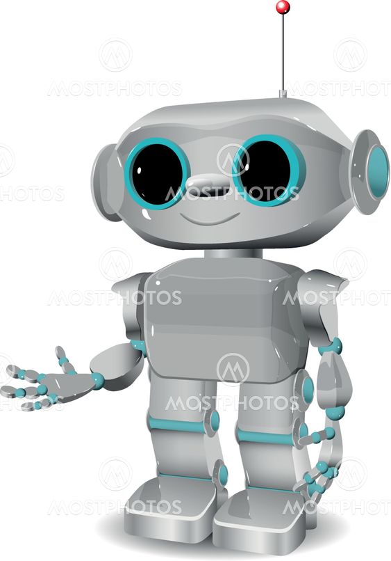 cheerful plastic robot