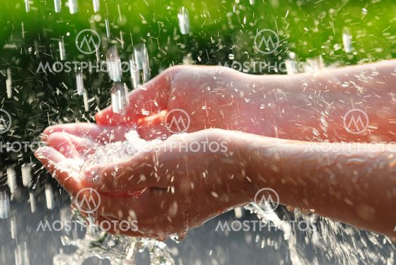 Hands and water