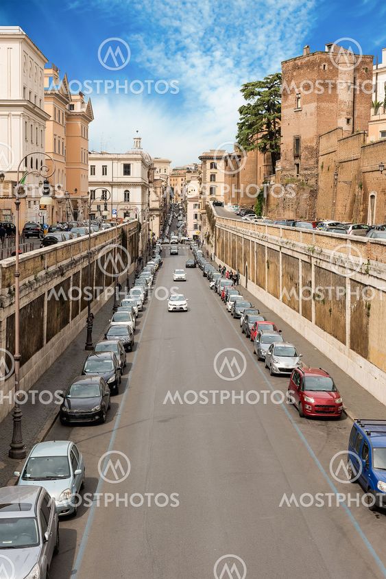 A view over Via degli Annibaldi in Rome city centre