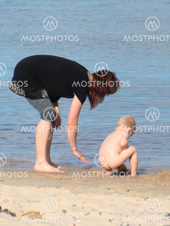 Playing by the sea