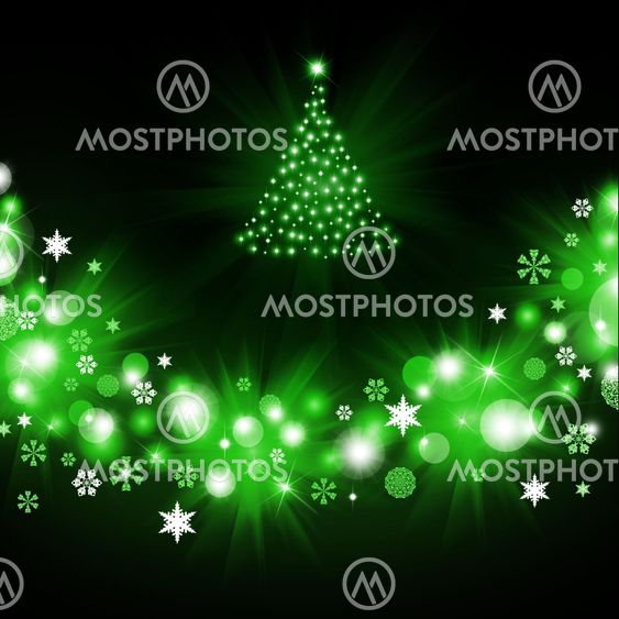 Christmas tree from green snowflakes