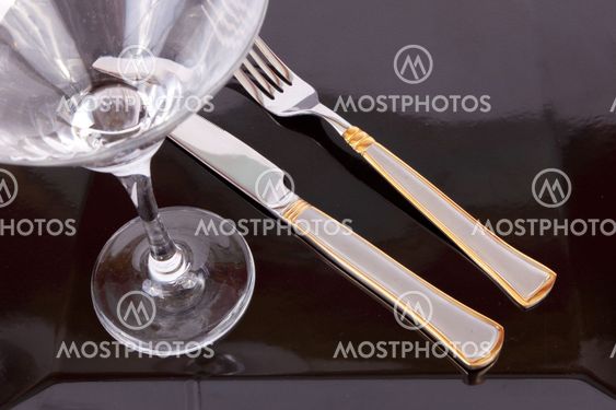 Dish with fork and knife