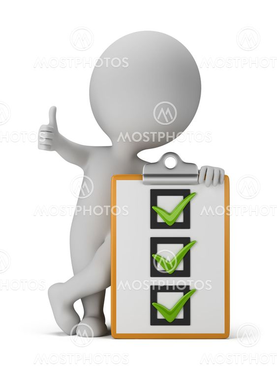 3d small people with a checklist
