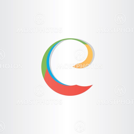colorful letter e vector symbol