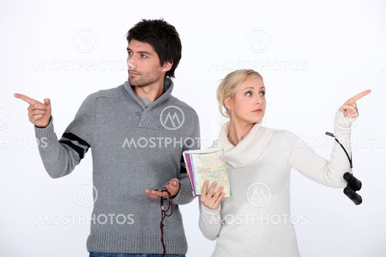 couple of tourists trying to find their way