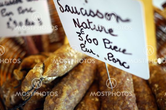 french sausage in market