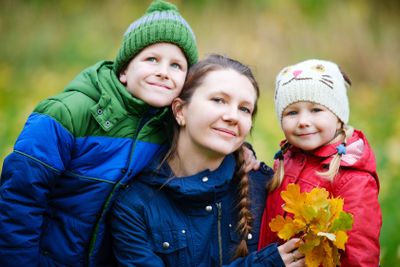 Family at autumn park