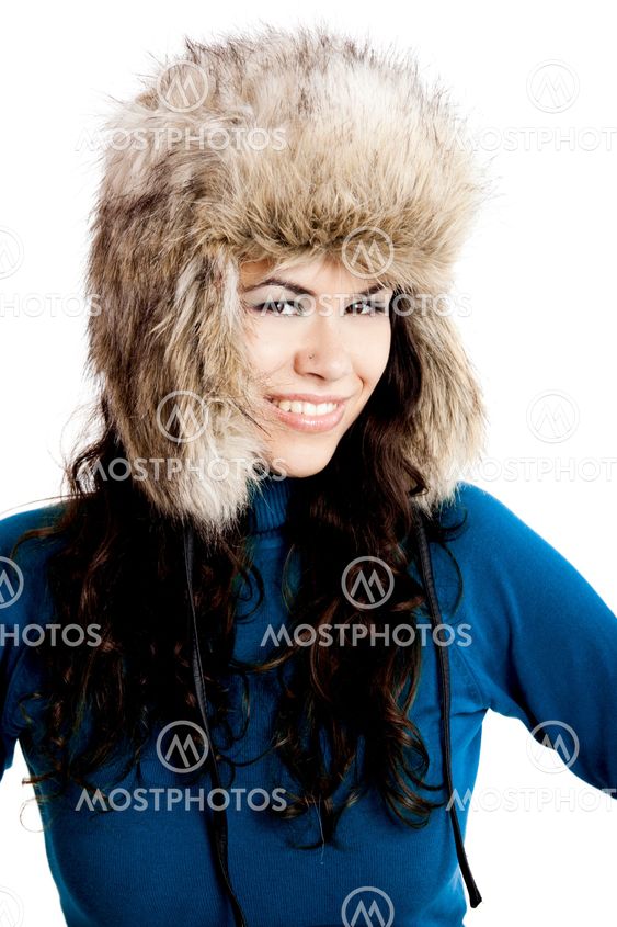 Girl with a fur hat