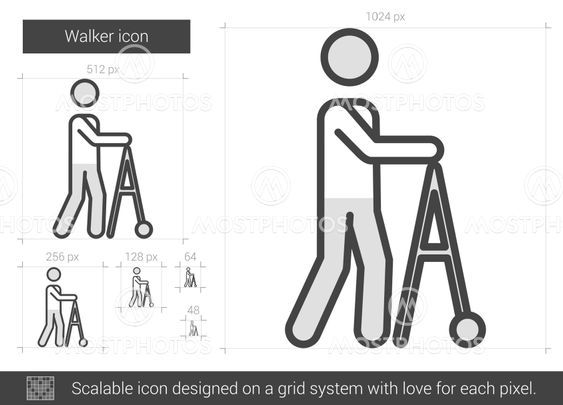 Walker line icon.